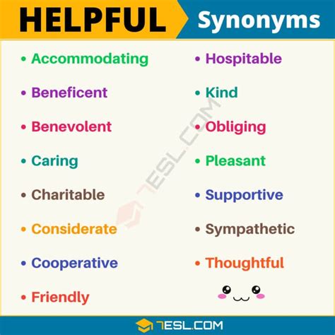HELPFUL Synonyms: 56 Similar and Opposite Words .